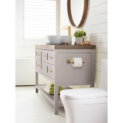 Champagne Bronze Pivoting Double Post Toilet Paper Holder