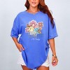 S.W.Smiley Good Vibes Grow Here Flowers - Women's Garment Dyed Graphic T-Shirt - 3 of 4