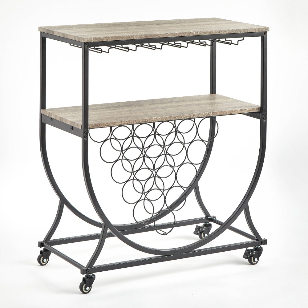 Photos - Other Furniture Martino Bar Cart Black/Natural - Buylateral