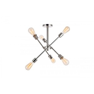 Elegant Lighting Axel 6 Lights Polished Nickel Flush Mount - 1 of 4