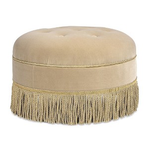 Jennifer Taylor Home Yolanda 24" Upholstered Round Accent Ottoman - 1 of 4