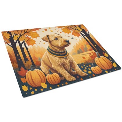 NEW Lakeland Terrier Fall Glass Cutting Board Decorative Tempered Glass Kitchen Cutting and Serving Board Large Size Chopping Board