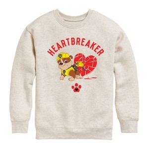Boys' - Paw Patrol - Valentine's Heartbreaker Graphic Long Sleeve Fleece Sweatshirt - 1 of 4