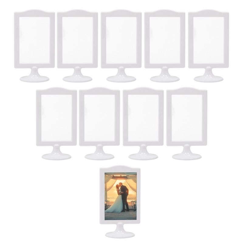 Okuna Outpost Double Sided Pedestal Picture Frames for 4x6 Inch Photos (White, 10 Pack), 3 of 10