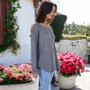 Anna-Kaci Women's Cross Stitching Textured Relaxed Fit Pullover - 2 of 4