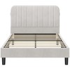 Yaheetech Upholstered Platform Bed Frame with Square Tufted Fabric Headboard - 2 of 4