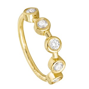 Jewelry Avalanche 14K Gold 5-stone Bezel set Moissanite Nose Hoop, 8mm, 20G Nose Ring - 1 of 4