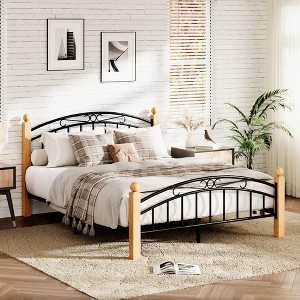 Bed Frame with Headboard and Footboard, Heavy Duty Metal Platform Bed with Strong Metal Slats Support, No Box Spring Needed, Easy Assembly - 1 of 4