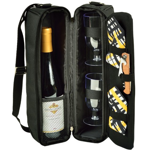 Picnic At Ascot - Deluxe Insulated Wine Tote With 2 Wine Glasses