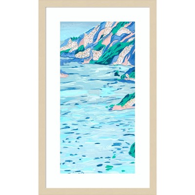 Melissa Wang Coastal Expressionism Framed Graphic Art Print, 15" x 25", Natural