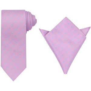 INSPIRE CHIC Men's Polka Dots Classic Pocket Square Tie Sets - 1 of 4