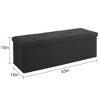 VECELO 46"/30"/15"/11.8" Folding Storage Ottoman Bench, Storage Chest, Linen Fabric Foot Rest Stool, Storage Footstools, Folding Storage Ottoman - 3 of 4