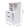 YIYIBYUS 2 Drawers Wood End Table with Storage Shelf Modern Nightstand 27" H, White - 3 of 4