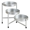 Kate and Laurel Finn Round Metal Tabletop Planter, 7.25x7.25x10, Silver - 2 of 4