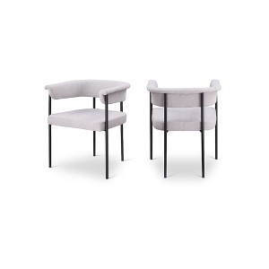 Meridian Furniture,Malin Linen Textured Fabric Dining Chair, Set of 2 - 1 of 4