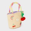 Girls' Paper Straw Tote Handbag - Cat & Jack™ Off-White: Double Handle, Fruit & Rainbow Pattern - 2 of 4