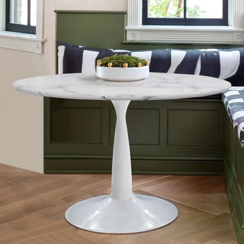 40'' Harris Round Artificial Marble Top Pedestal Modern Dining Table-The Pop Maison, 4 of 11