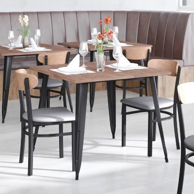 Modern Birchwood Gray Vinyl High-Capacity Dining Chair