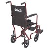 Drive Medical Lightweight Transport Wheelchair, 17" Seat, Red - 2 of 4
