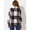 Allegra K Women's Shawl Collar Asymmetric Hem Thin Belted Plaids Wrap Coat - 4 of 4
