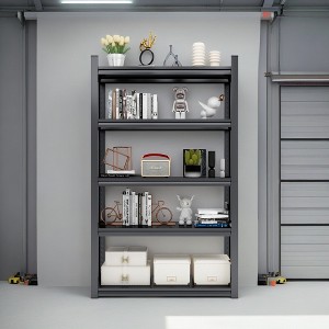 ROOMTEC 5-Tier Metal Storage Shelves, 63"H Heavy Duty Shelves Industrial Utility Rack Shelving for 2000LBS (31.5"W x 15.7"D x 63"H) - 1 of 4