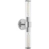 POWLIG 19.87-in 2-Light Chrome Modern Dimmable Wall Sconce with Transparent Glass Shade - 2 of 4