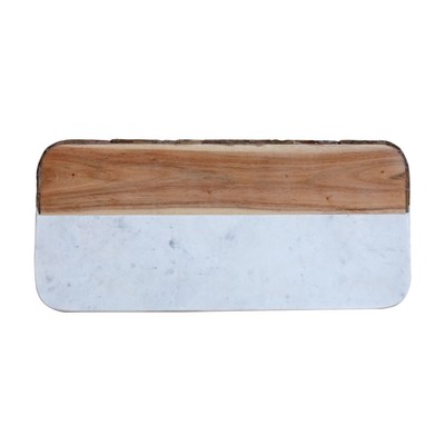 White Marble & Mango Wood Cheese Board - 3R Studios