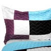 Slickblue Full/Queen 3PC Quilt Set, 100% TC Fabric, Geometric Design, Reversible, Machine Washable, Green/White - 3 of 4