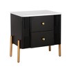 JUJABU Modern Nightstand with 2 Storage Drawers, Golden Metal Handles & Legs - Easy Assembly - 2 of 4