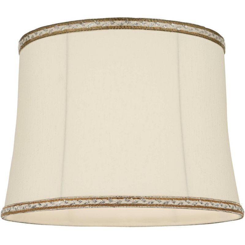 Springcrest Milano Drum Lamp Shades Cream Medium 14" Top x 16" Bottom x 12" High Washer Replacement Harp and Finial Fitting, 3 of 8
