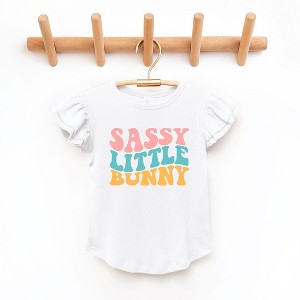 The Juniper Shop Sassy Little Bunny Toddler Flutter Sleeve Tee - 1 of 2