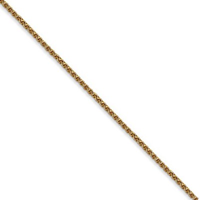 Black Bow Jewelry 1.2mm 14k Yellow Gold, D/C Spiga Chain Necklace