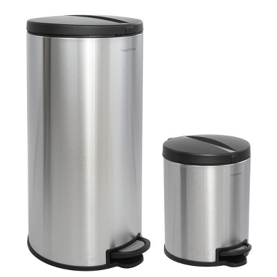 happimess Oscar Round 8-Gallon Step-Open Trash Can with FREE Mini Trash Can