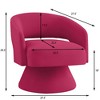 Akoasm Modern Upholstered 360 Degree Swivel Velvet Accent Sofa Barrel Armchair With Open Backrest For Hotel Living Room & Bedroom-Pink - 2 of 4