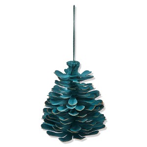 tagltd PAPER PINECONE DECOR BLUE - 1 of 2