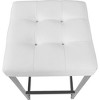 Meridian Furniture,Nicola White Vegan Leather Stool, Set of 2 - 3 of 4
