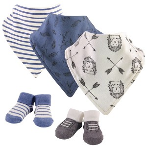 Yoga Sprout Baby Boy Cotton Bandana Bibs and Socks 5pk, Wild Woodland, One Size - 1 of 1