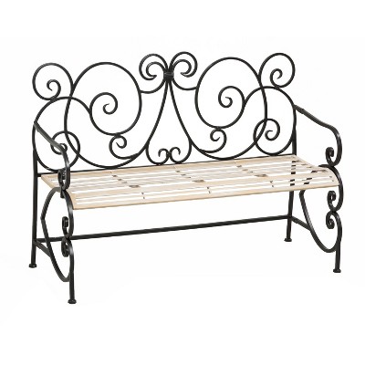 Evergreen Cape Craftsmen European Scroll Outdoor Safe Metal Bench