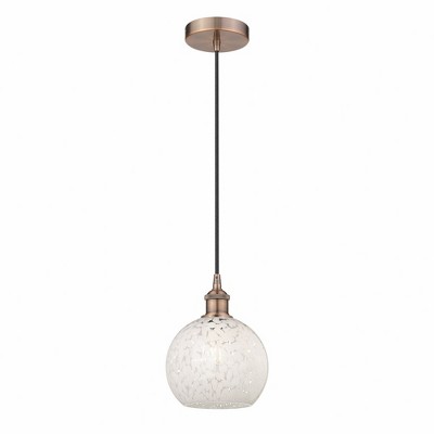 White Mouchette - 1 Light Cord Hung Mini Pendant In Modern Style-10 Inches Tall and 8 Inches Wide