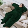 PAVILIA Wearable Blanket with Sleeves and Foot Pockets, Fleece Warm Snuggle Pocket Sleeved Throw for Women Men Adults - 3 of 4