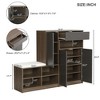 RISOKEYS 2-in-1 Multi-functional Shoe Rack with Padded Seat, Versatile Shoe Storage Solution with Adjustable Shelves for Hallway - 3 of 4