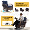UPHA 3-Piece Patio Outdoor Wicker Swivel Rocking Chair Set with Side Table and Cushions - 3 of 4