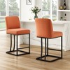 FURNIinspire Accent Chairs, Bar Stools Upholstered Counter Height Chairs Barstools for Kitchen Island, Black, 17.5"*15.4"*35" - 2 of 4