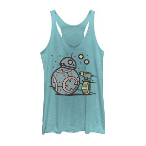 Women's Star Wars: The Rise of Skywalker Droid Cuties Racerback Tank Top - 1 of 3