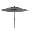 Sonkuki 10FT Outdoor 3-Tier Patio Market Umbrella w/Solar Lights and Aluminum Pole - 2 of 4