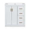 VYNXARIA 30'' Bathroom Vanity with Resin Sink - Solid Wood Frame & 3 Drawers - 4 of 4