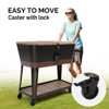 Karl Home 80QT Red Brown Woodgrain Patio Cooler Cart - 3 of 4