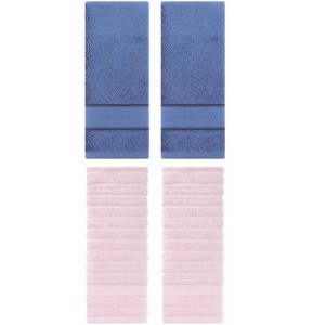REGALWOVEN 4 Pcs Cotton Quick Drying Soft Striped Hand Towel 14" x 30" - 1 of 4