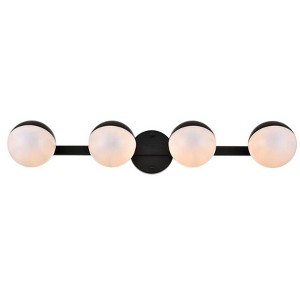 Elegant Lighting Majesty 4 light Black and frosted white Bath Sconce - 1 of 4