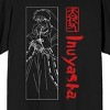 Inuyasha One Color Line Art Crew Neck Short Sleeve Men's Black T-shirt - 2 of 3
